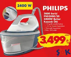 PHİLİPS 2000 SERİSİ PSG2000/20 2400 W BUHAR KAZANLI ÜTÜ fiyat ve kampanya bilgisi